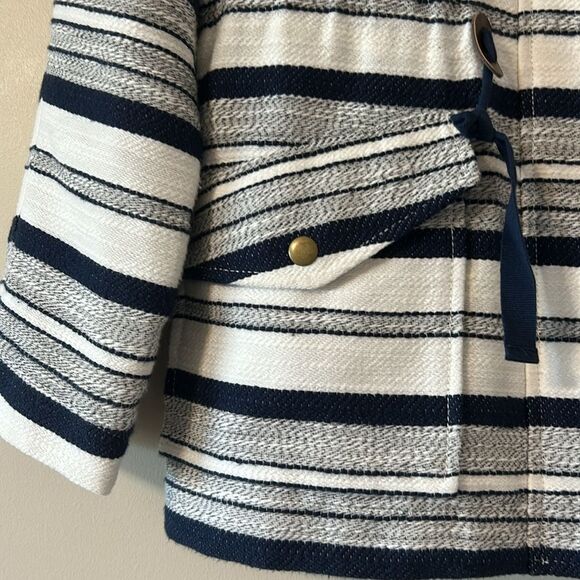 LOFT Breton Striped Nautical Jacket Blue White XS Beach Boat Vacation Preppy - Picture 6 of 12
